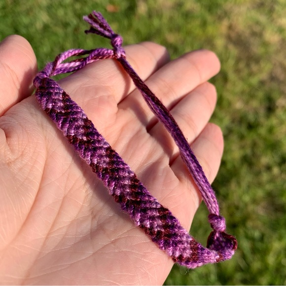3 Woven Friendship Bracelets (Purple) - Picture 4 of 8